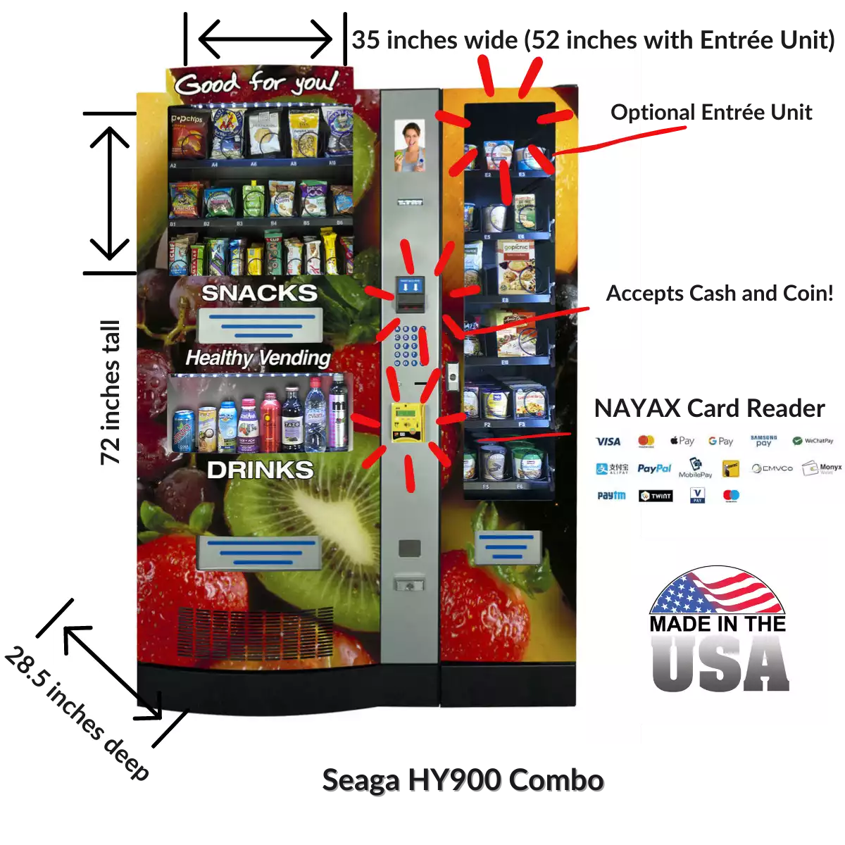 Seaga HY900 combo vending machine